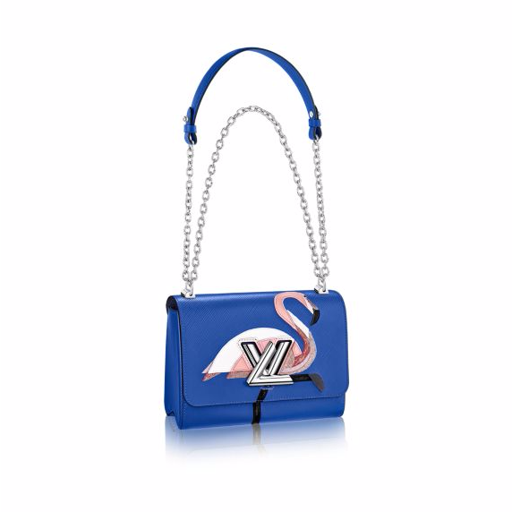 Louis Vuitton Blue Flamingo Sequin Embroidered Twist MM Bag
