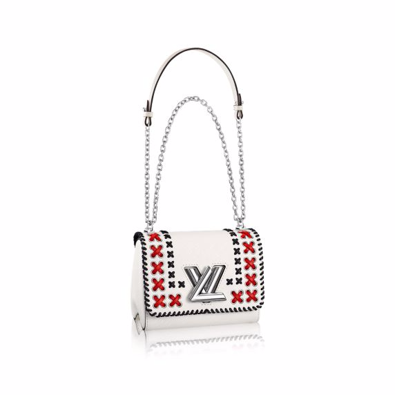 Louis Vuitton White Embroidered Epi Twist PM Bag